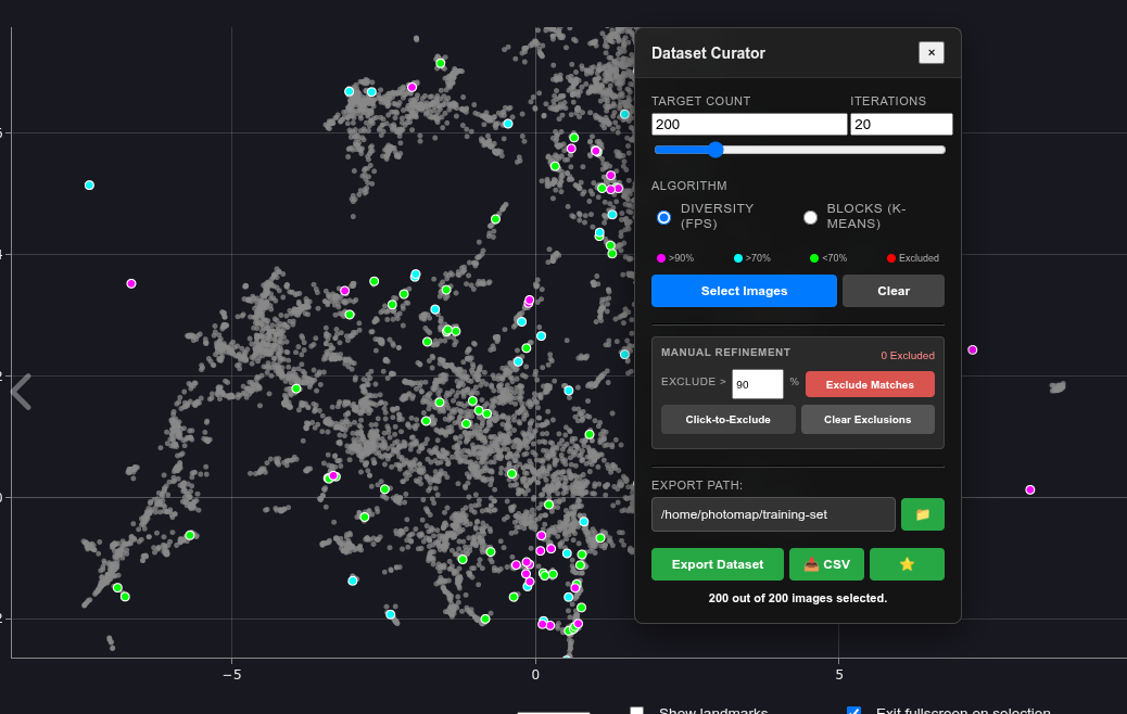 After selecting images